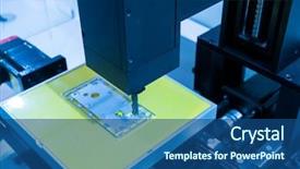  Presentation with mobile robot - Slide deck featuring robotic drilling - robot drill machine tool background and a  colored foreground