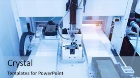  Presentation with mobile robot - Amazing slides having robotic drilling - robot drill machine tool backdrop and a  colored foreground