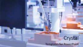  Presentation with industrial robot - Presentation having robotic drilling - robot drill machine tool background and a  colored foreground