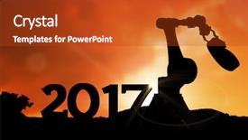  Presentation with digital image - Colorful theme enhanced with robotic hand holding red backdrop and a crimson colored foreground