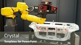  Presentation with scanner - Presentation enhanced with industry robot with 3d sensor background and a gray colored foreground