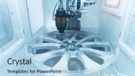  Presentation with car industry - Beautiful PPT layouts featuring robotic inspect modern car aluminum backdrop and a light blue colored foreground