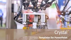  Presentation with robotic - PPT layouts enhanced with robotic machine tool in industrial background and a coral colored foreground