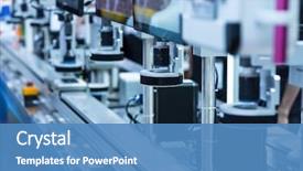  Presentation with factory machine - Audience pleasing PPT layouts consisting of robotic machine vision system backdrop and a teal colored foreground