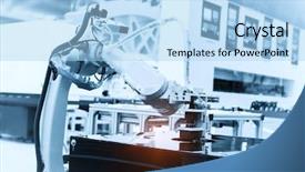  Presentation with machine vision - Beautiful theme featuring robotic machine vision system backdrop and a light blue colored foreground