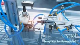  Presentation with input - Slide deck featuring robotic pneumatic input to robot background and a ocean colored foreground