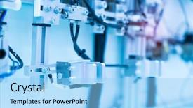  Presentation with input - Slide deck enhanced with robotic pneumatic input to robot background and a light blue colored foreground