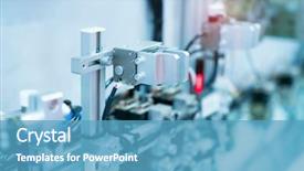  Presentation with input - Beautiful slide deck featuring robotic pneumatic input to robot backdrop and a teal colored foreground