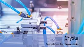  Presentation with input - Cool new slides with robotic pneumatic input to robot backdrop and a light blue colored foreground