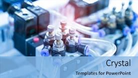  Presentation with input - Cool new PPT theme with robotic pneumatic input to robot backdrop and a light blue colored foreground