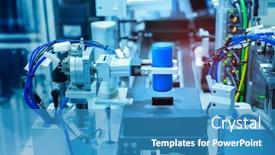  Presentation with input - Theme featuring robotic-pneumatic-input-to-robot background and a teal colored foreground