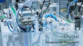  Presentation with input - Theme enhanced with robotic-pneumatic-input-to-robot background and a light blue colored foreground