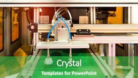  Presentation with compressed air - Amazing PPT theme having robotic pneumatic piston sucker unit backdrop and a shamrock green colored foreground