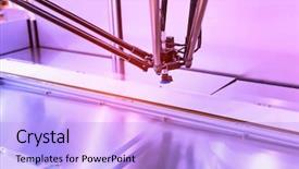  Presentation with compressed air - PPT theme consisting of robotic pneumatic piston sucker unit background and a light blue colored foreground