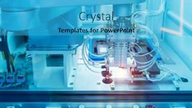  Presentation with compressed air - Colorful presentation design enhanced with robotic-pneumatic-piston-sucker-unit backdrop and a teal colored foreground