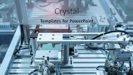  Presentation with compressed air - Theme having robotic-pneumatic-piston-sucker-unit background and a light blue colored foreground