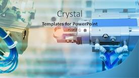  Presentation with industrial automation - PPT layouts with robotic-pneumatic-piston-sucker-unit background and a light blue colored foreground