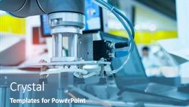  Presentation with compressed air - Slide deck consisting of robotic-pneumatic-piston-sucker-unit background and a teal colored foreground