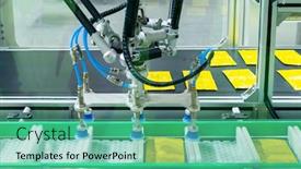  Presentation with compressed air - Cool new presentation theme with robotic-pneumatic-piston-sucker-unit backdrop and a seafoam green colored foreground