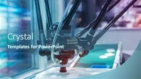  Presentation with compressed air - Slide deck featuring robotic-pneumatic-piston-sucker-unit background and a ocean colored foreground