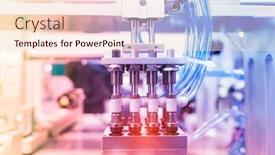  Presentation with industrial automation - Beautiful presentation theme featuring robotic-pneumatic-piston-sucker-unit backdrop and a lemonade colored foreground