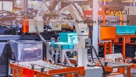  Presentation with industrial plastic - Presentation theme featuring robotic-pneumatic-piston-sucker-unit and a coral colored foreground