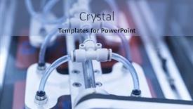  Presentation with industrial automation - Audience pleasing slides consisting of robotic-pneumatic-piston-unit backdrop and a light blue colored foreground