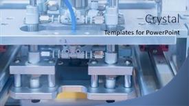  Presentation with industrial automation - Slides enhanced with robotic-pneumatic-piston-unit background and a light blue colored foreground