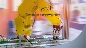  Presentation with manufacture - Beautiful PPT layouts featuring robotic-screen-protector-film backdrop and a gold colored foreground