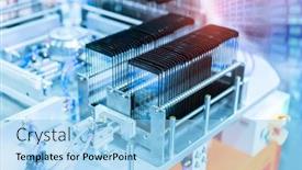  Presentation with robotic - Beautiful slide set featuring robotic-screen-protector-film backdrop and a light blue colored foreground