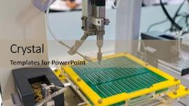  Presentation with printed boards - Presentation theme having robotic system for automatic checking background and a  colored foreground