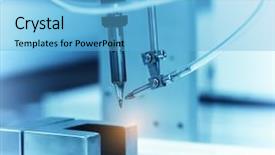  Presentation with printed boards - Colorful slide set enhanced with robotic system for automatic checking backdrop and a light blue colored foreground