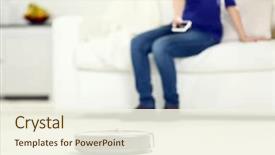  Presentation with room cleaning - Cool new slide set with robotic vacuum cleaner cleaning backdrop and a cream colored foreground