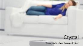  Presentation with room cleaning - Theme consisting of robotic vacuum cleaner cleaning background and a light gray colored foreground
