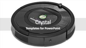  Presentation with vacuum cleaner robot - Theme consisting of robotic vacuum cleaner isolated background and a dark gray colored foreground