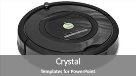  Presentation with vacuum cleaner robot - PPT theme having robotic vacuum cleaner isolated background and a gray colored foreground