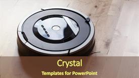  Presentation with cleaning - PPT theme having robotic vacuum cleaner on laminate background and a tawny brown colored foreground