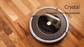  Presentation with robotic - Audience pleasing slides consisting of robotic vacuum cleaner on laminate backdrop and a  colored foreground