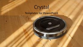  Presentation with robotic - Audience pleasing presentation theme consisting of robotic vacuum cleaner on laminate backdrop and a  colored foreground