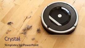  Presentation with robotic - PPT layouts enhanced with robotic vacuum cleaner on laminate background and a  colored foreground