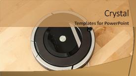  Presentation with robot - Slides consisting of robotic vacuum cleaner on laminate background and a coral colored foreground