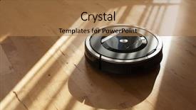  Presentation with cleaning - Slides with robotic vacuum cleaner on laminate background and a coral colored foreground