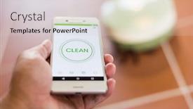  Presentation with remote working - Slide deck featuring robotic-vacuum-cleaner-working background and a light gray colored foreground