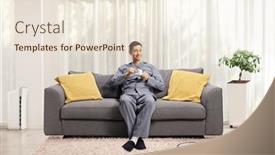  Presentation with robotic - Cool new PPT theme with robotic-vacuum-cleaner backdrop and a lemonade colored foreground