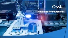  Presentation with sensor - Beautiful slide deck featuring robotic vision sensor camera system backdrop and a ocean colored foreground