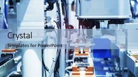  Presentation with sensor - Presentation design with robotic vision sensor camera system background and a  colored foreground