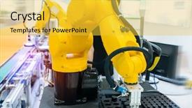  Presentation with sensor - Colorful PPT theme enhanced with robotic vision sensor camera system backdrop and a yellow colored foreground