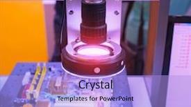  Presentation with sensor - PPT theme consisting of robotic vision sensor camera system background and a light blue colored foreground