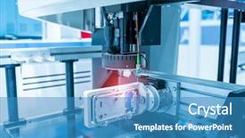  Presentation with sensor - Presentation theme with robotic vision sensor camera system background and a teal colored foreground