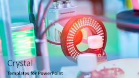  Presentation with sensor - Amazing PPT theme having robotic-vision-sensor-camera-system backdrop and a light blue colored foreground